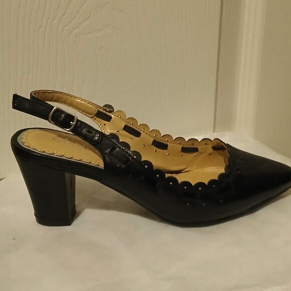 Small black Cinderella of Boston sling backs - Picture 3 of 5